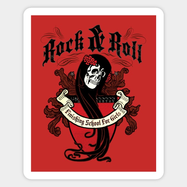 Rock N Roll Finishing School Magnet by SmayBoy